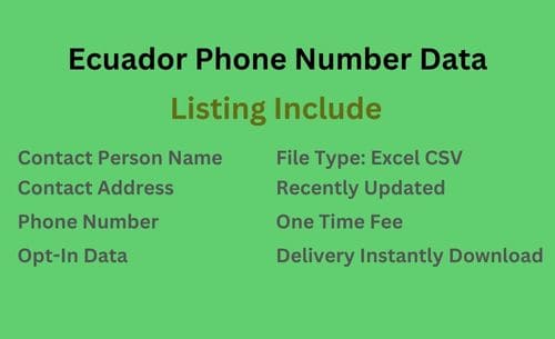 厄瓜多尔 移动电话号码列表